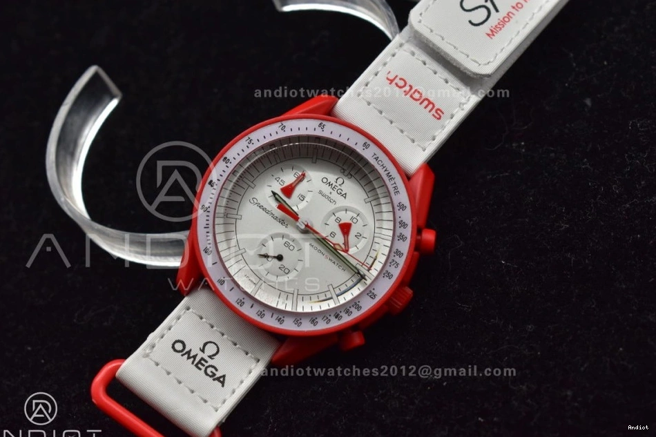 Swatch Moonwatch Mission Bioceramic to on Omega Mars Quartz Nylon x Strap 0105